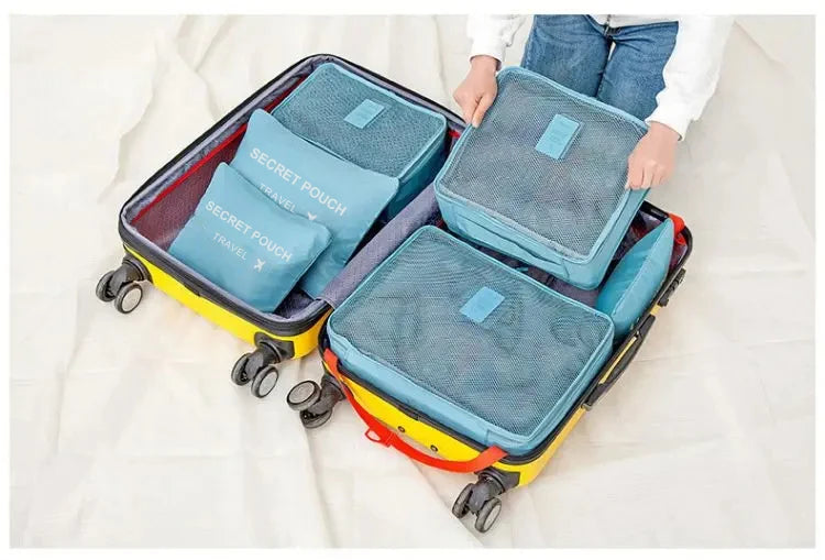 Organisateurs de Valise x6 – Sacs de Rangement Voyage Imperméables