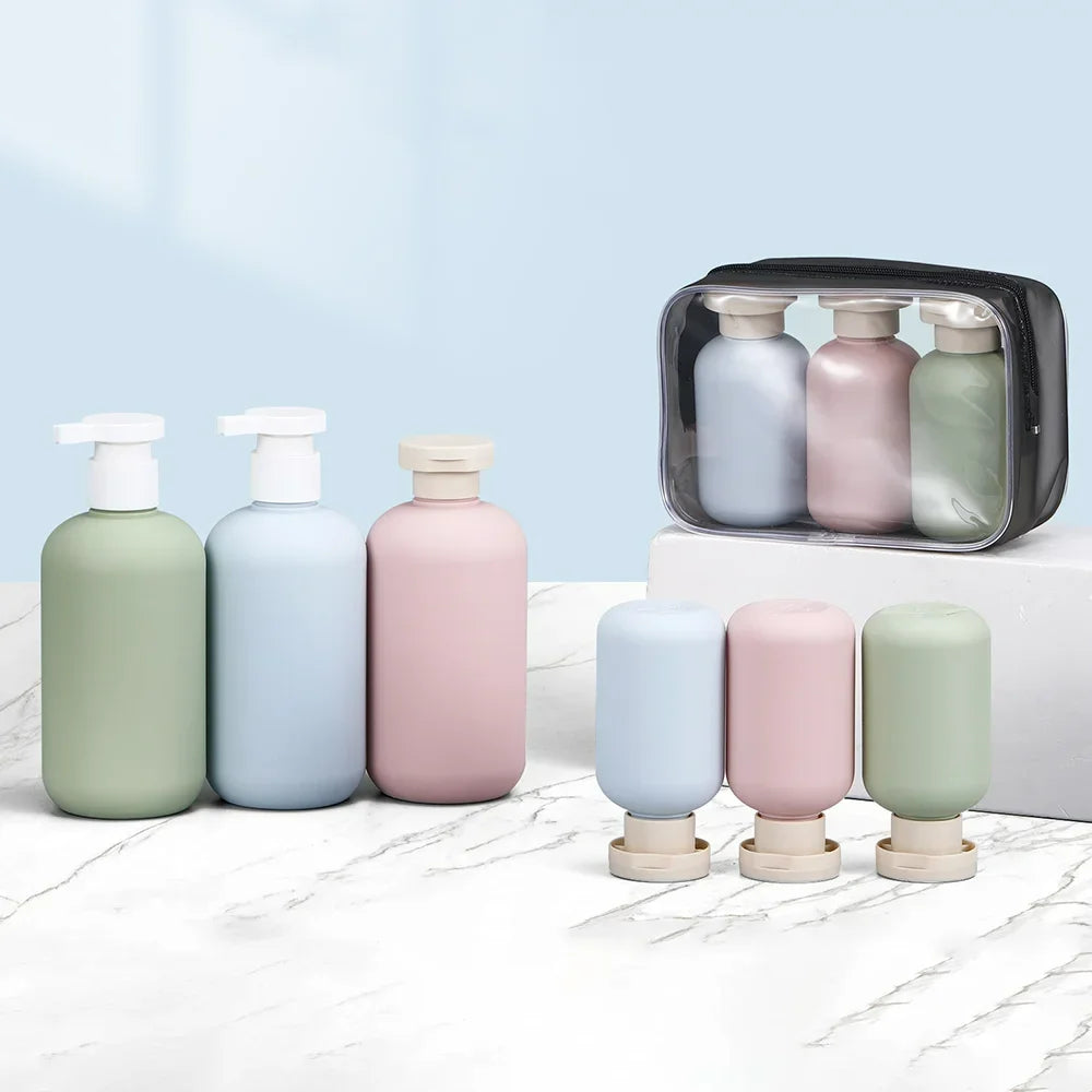 Flacons de Voyage Rechargeables – Lot de 3 avec Pompe (100ml / 200ml)