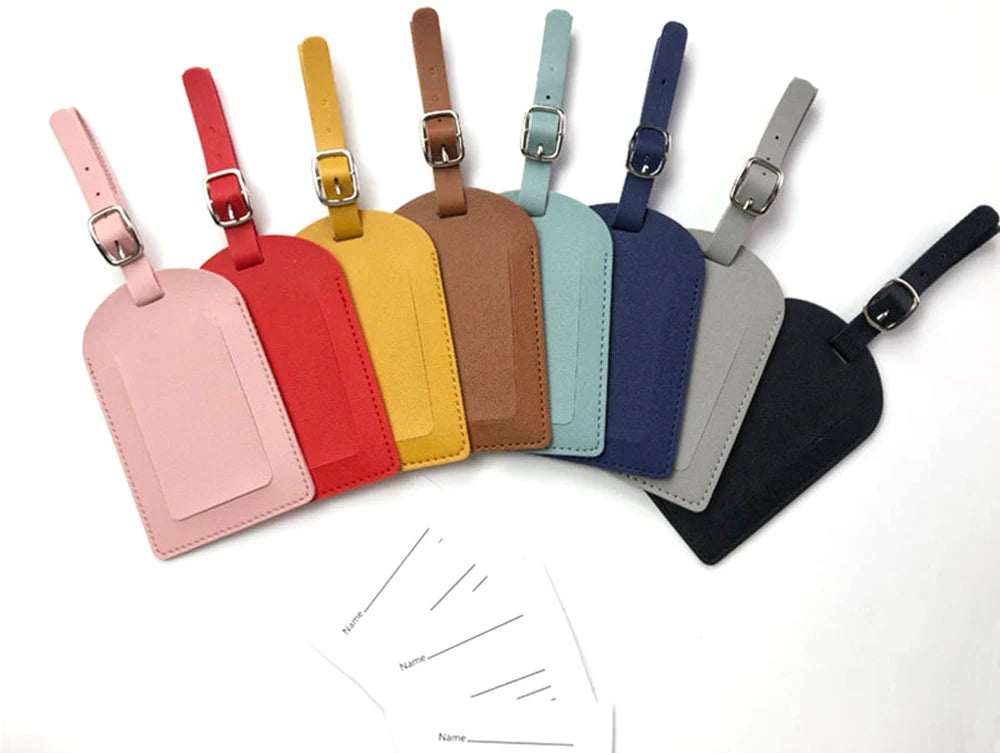 Étiquette de Bagage Personnalisable – Initiales & Prénom | PU Cuir
