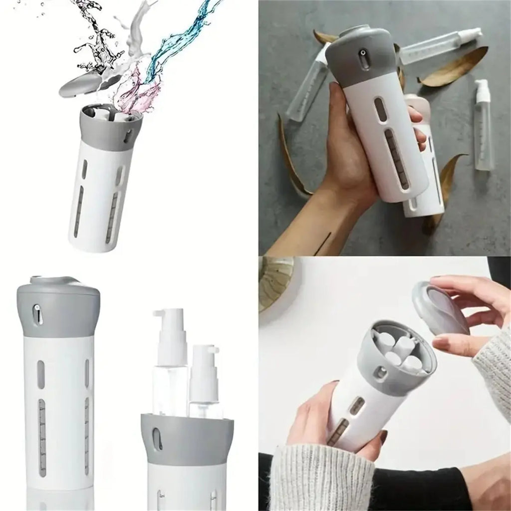 Distributeur Liquide de Voyage 4-en-1 – Rechargeable & Anti-Fuite