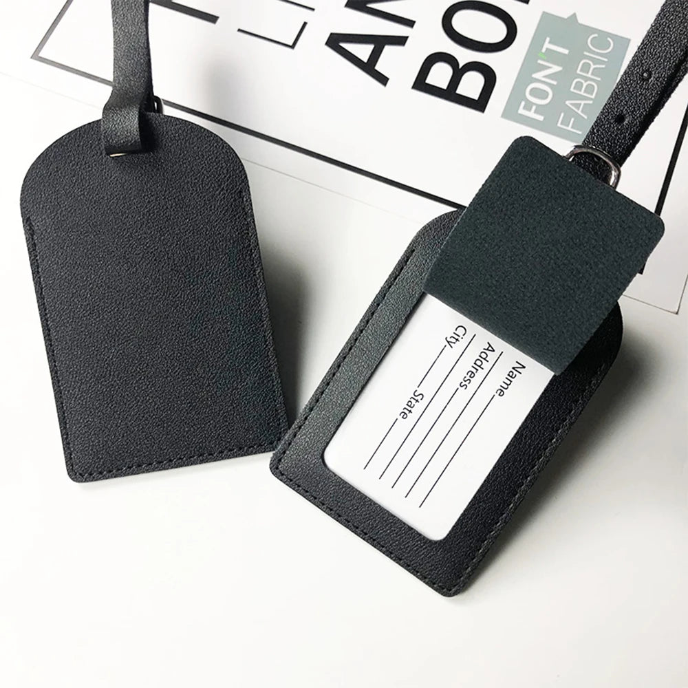 Étiquette de Bagage Personnalisable – Initiales & Prénom | PU Cuir