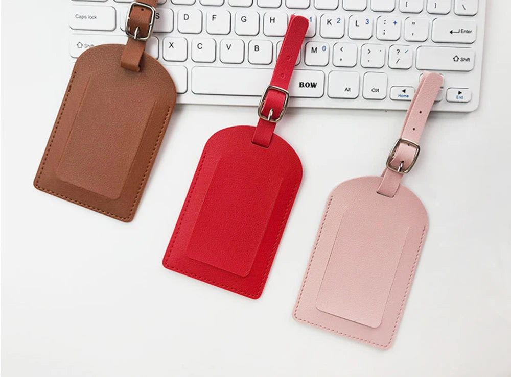 Étiquette de Bagage Personnalisable – Initiales & Prénom | PU Cuir