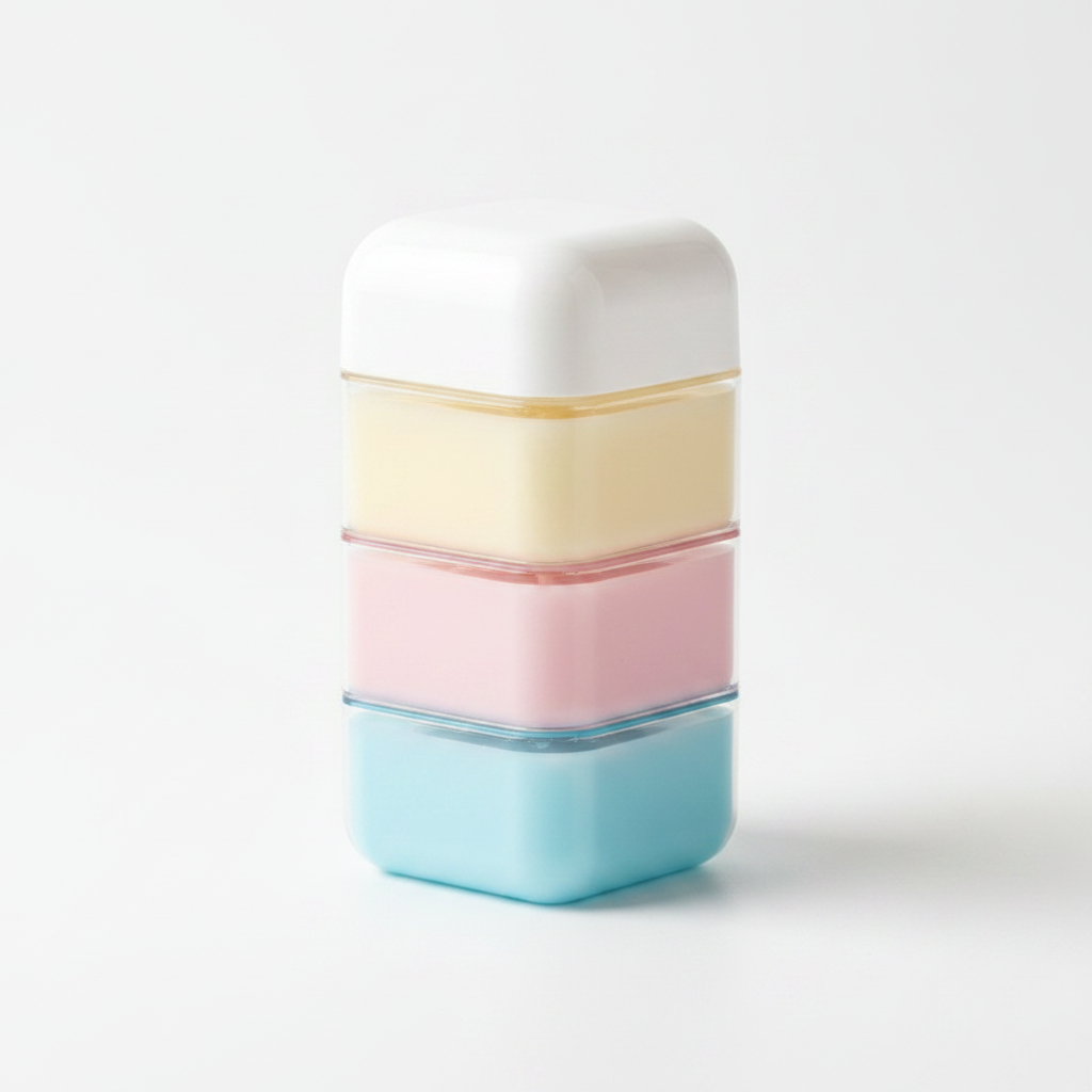Set 4 flacons voyage compacts fond blanc